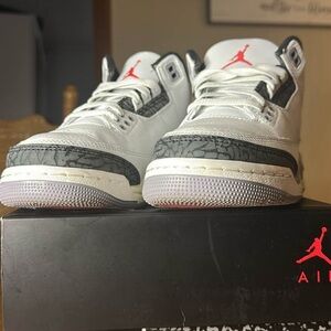 Jordan 3 Retro Kids White and Black Shoes
